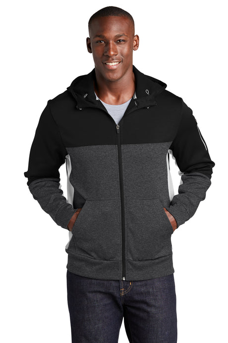 Sport-Tek ®  Tech Fleece Colorblock Full-Zip Hooded Jacket. ST245 - Sport-Tek ST245