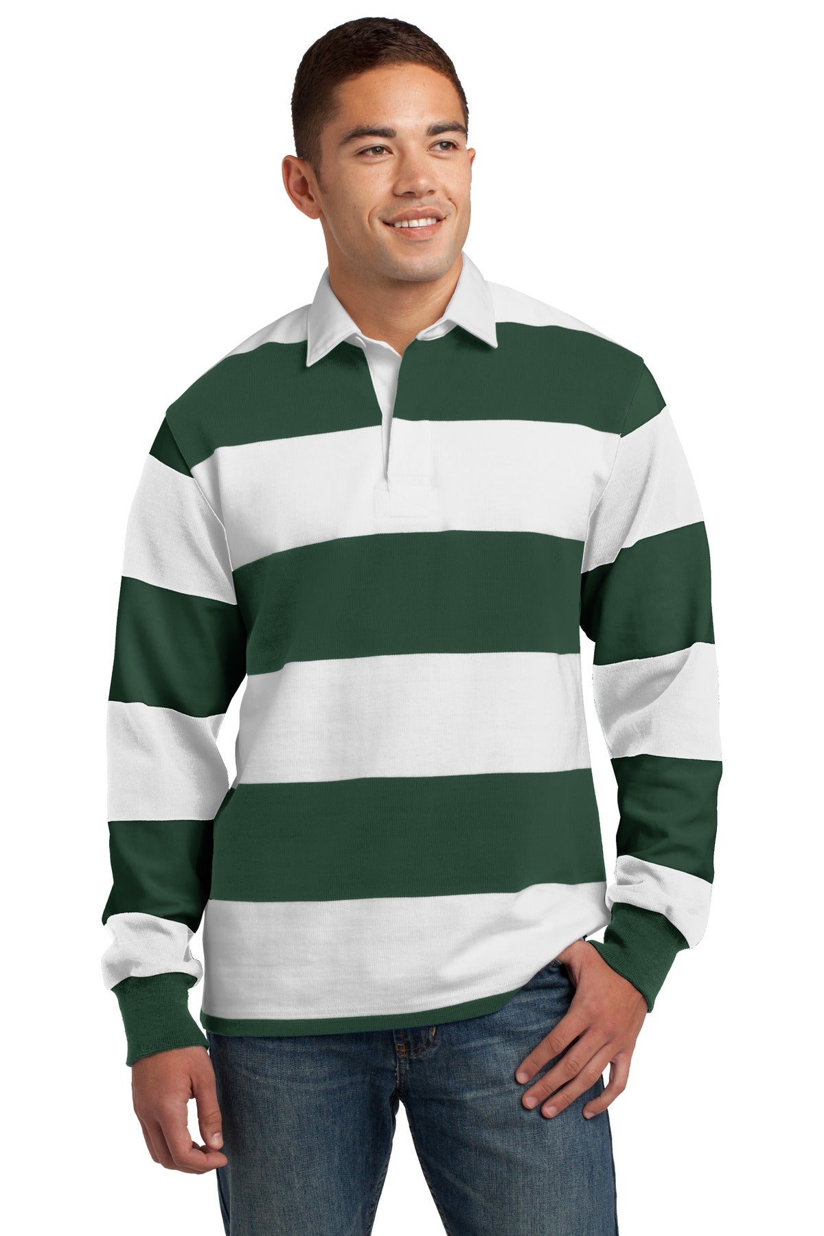 Sport-Tek ®  Classic Long Sleeve Rugby Polo. ST301 - Sport-Tek ST301