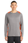 Sport-Tek ST361LS Long Sleeve Heather Colorblock Contender Tee