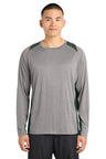 Sport-Tek ST361LS Long Sleeve Heather Colorblock Contender Tee