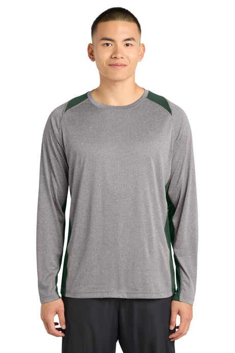 Sport-Tek ST361LS Long Sleeve Heather Colorblock Contender Tee