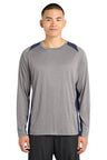 Sport-Tek ST361LS Long Sleeve Heather Colorblock Contender Tee