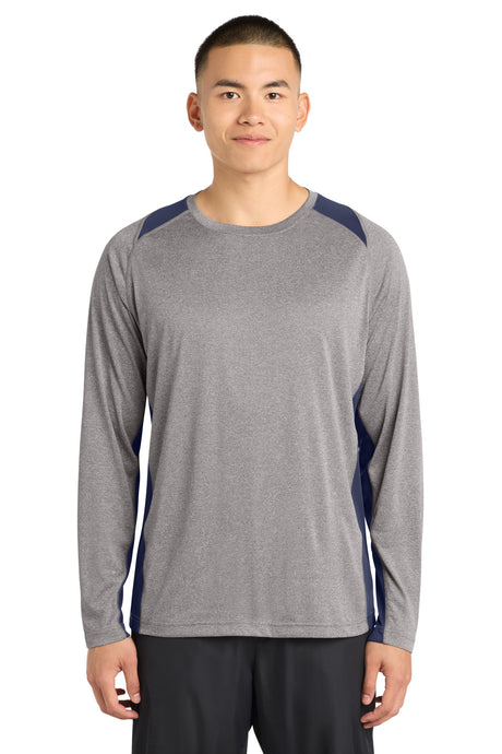 Sport-Tek ST361LS Long Sleeve Heather Colorblock Contender Tee