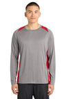 Sport-Tek ®  Long Sleeve Heather Colorblock Contender ™  Tee. ST361LS - Sport-Tek ST361LS