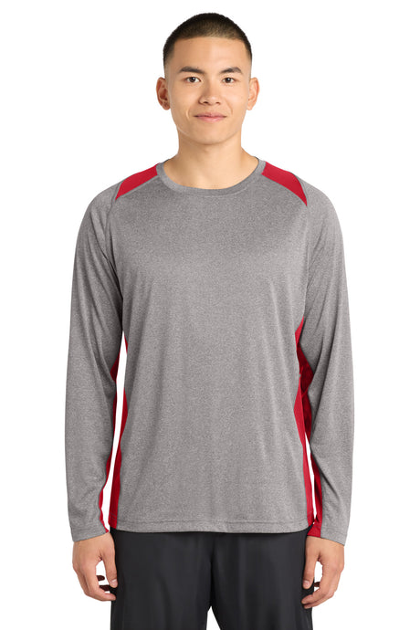 Sport-Tek ST361LS Long Sleeve Heather Colorblock Contender Tee