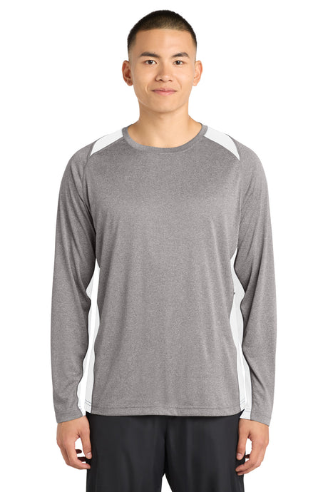 Sport-Tek ST361LS Long Sleeve Heather Colorblock Contender Tee