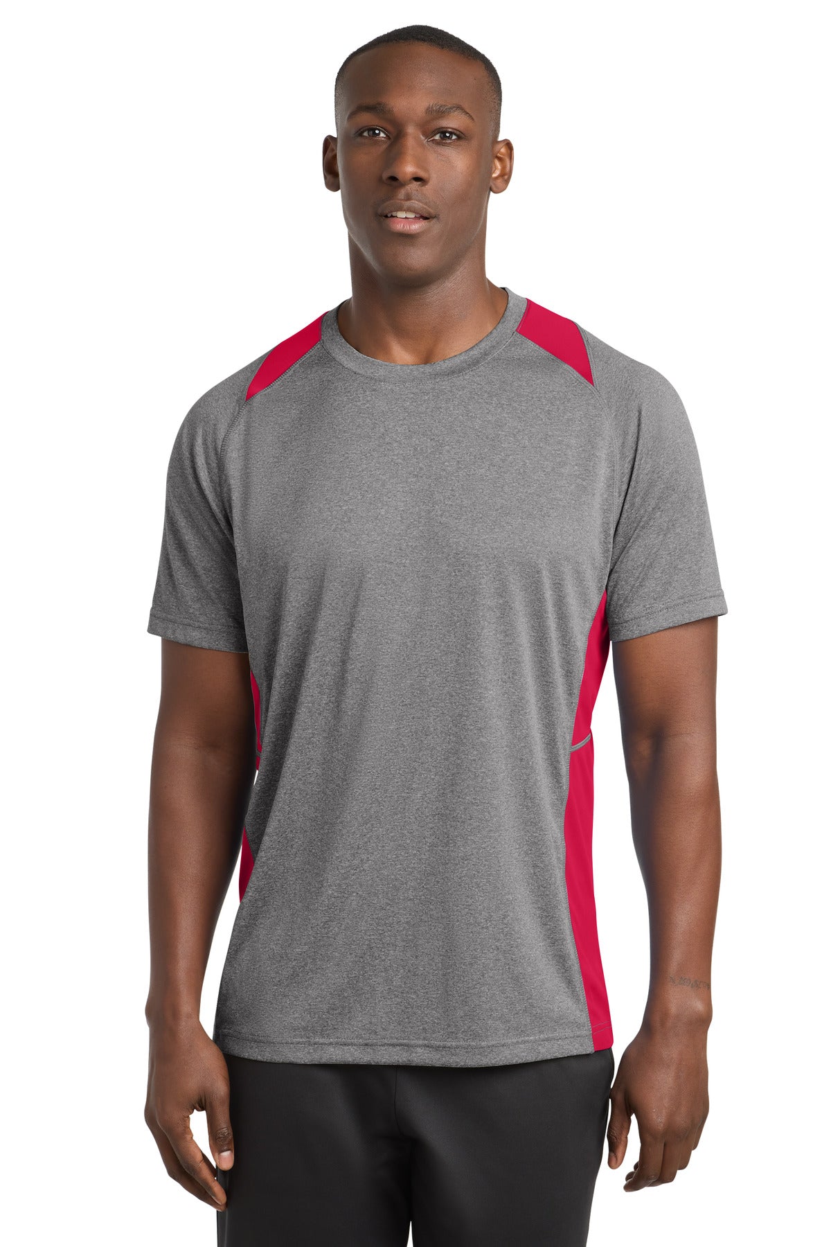 Sport-Tek ST361 Heather Colorblock Contender Tee