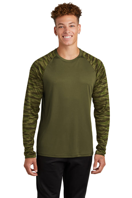 Sport-Tek ®  Drift Camo Colorblock Long Sleeve Tee ST376LS - Sport-Tek ST376LS