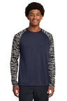 Sport-Tek ST376LS Drift Camo Colorblock Long Sleeve Tee