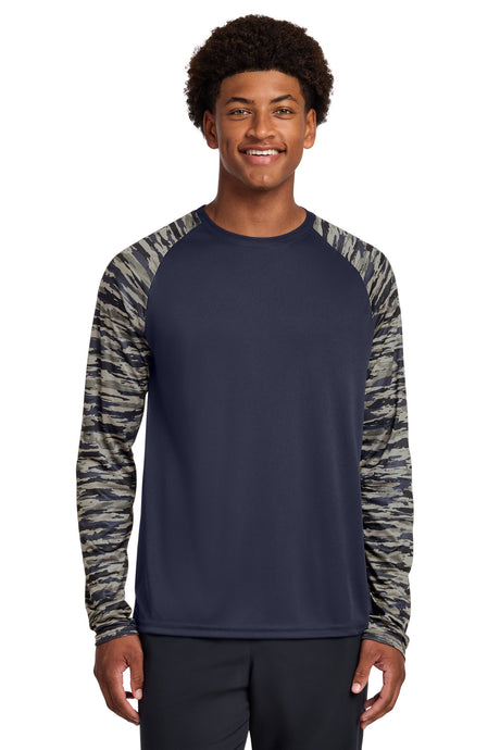 Sport-Tek ST376LS Drift Camo Colorblock Long Sleeve Tee