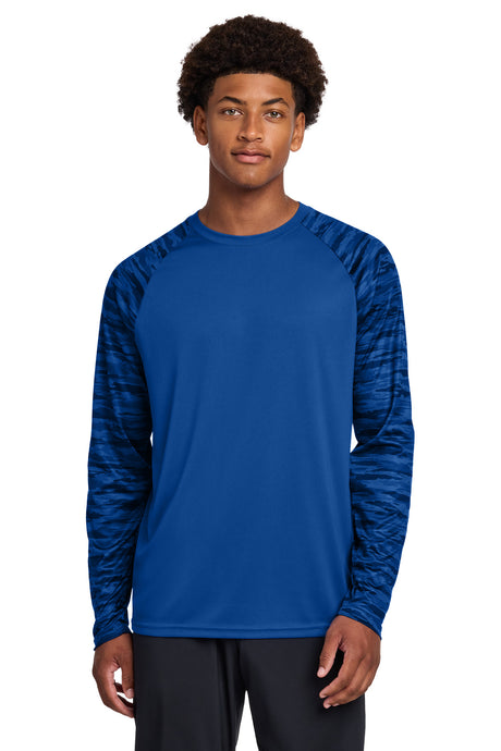 Sport-Tek ST376LS Drift Camo Colorblock Long Sleeve Tee