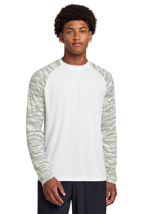 Sport-Tek ST376LS Drift Camo Colorblock Long Sleeve Tee