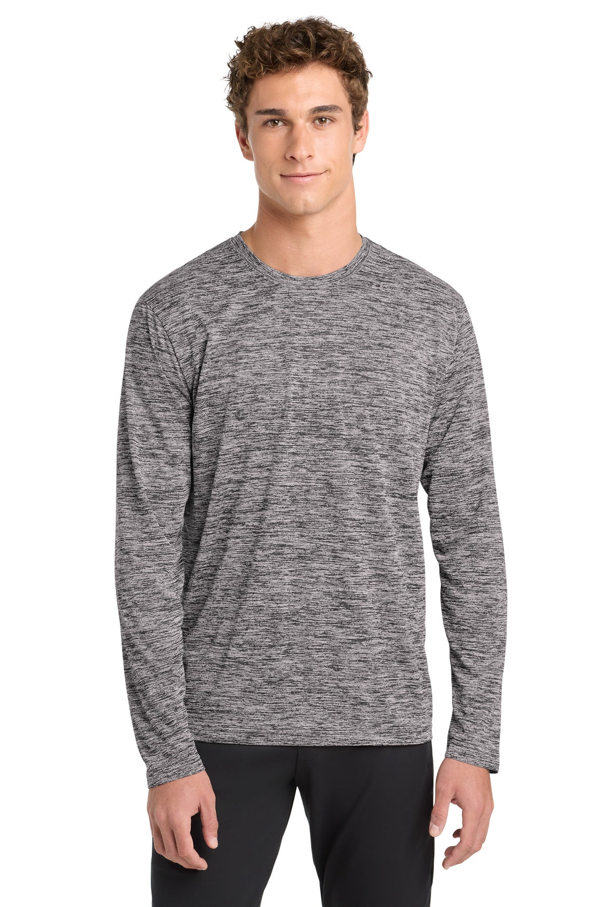 Sport-Tek  ®  PosiCharge  ®  Long Sleeve Electric Heather Tee. ST390LS - Sport-Tek ST390LS