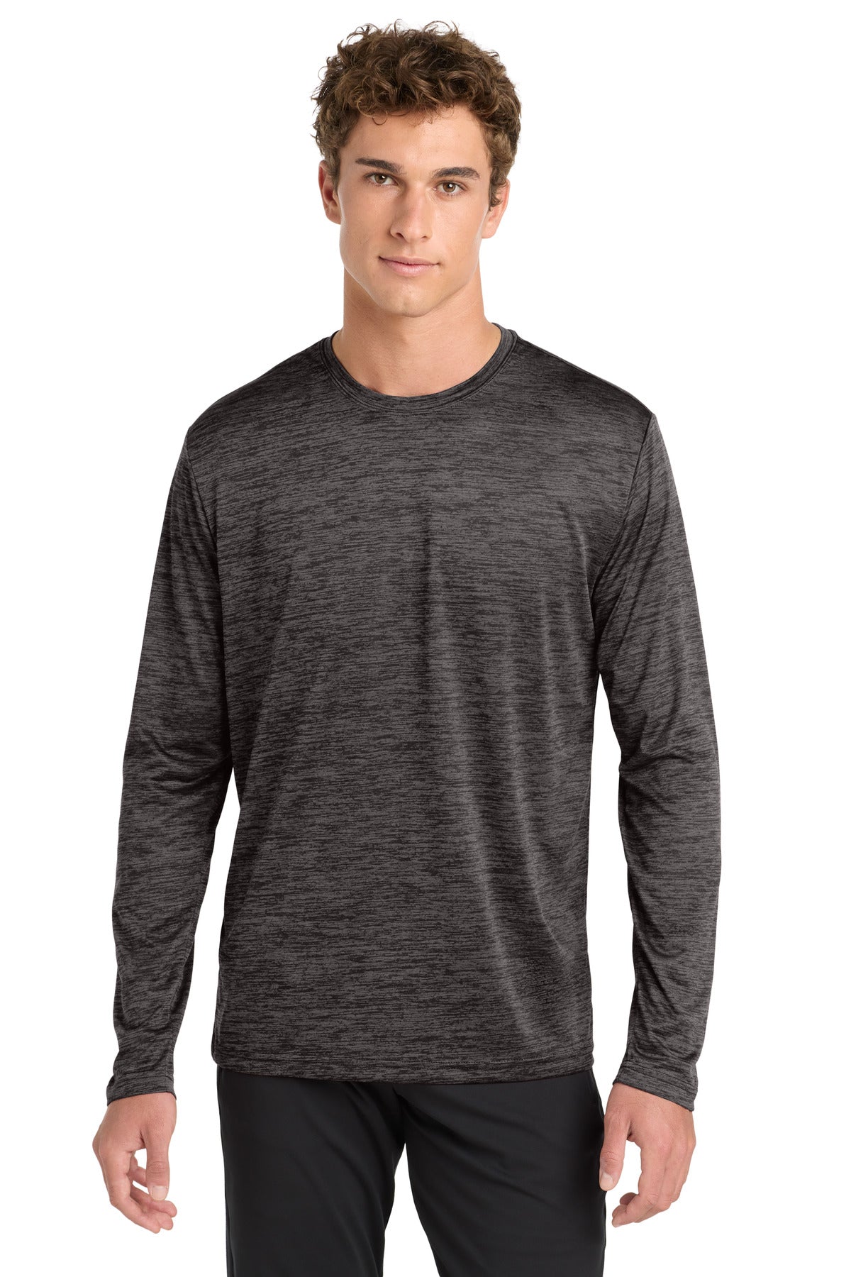 Sport-Tek  ®  PosiCharge  ®  Long Sleeve Electric Heather Tee. ST390LS - Sport-Tek ST390LS