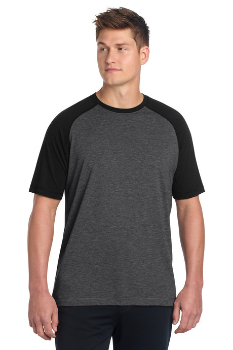 Sport-Tek  ®  PosiCharge  ®  Tri-Blend Wicking Raglan Tee. ST400 - Sport-Tek ST400