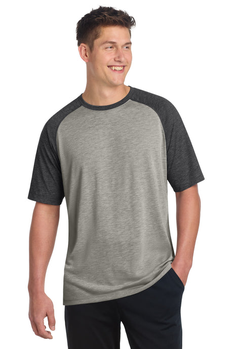 Sport-Tek  ®  PosiCharge  ®  Tri-Blend Wicking Raglan Tee. ST400 - Sport-Tek ST400