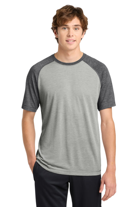 Sport-Tek  ®  PosiCharge  ®  Tri-Blend Wicking Raglan Tee. ST400 - Sport-Tek ST400