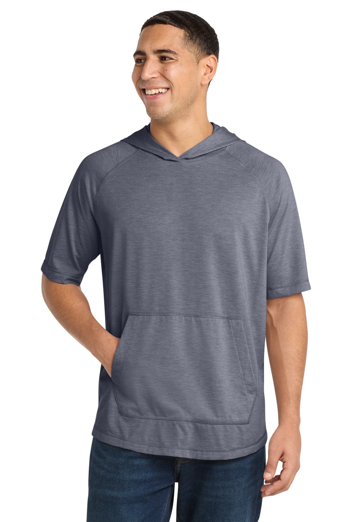 Sport-Tek ST404 PosiCharge Tri-Blend Wicking Short Sleeve Hoodie