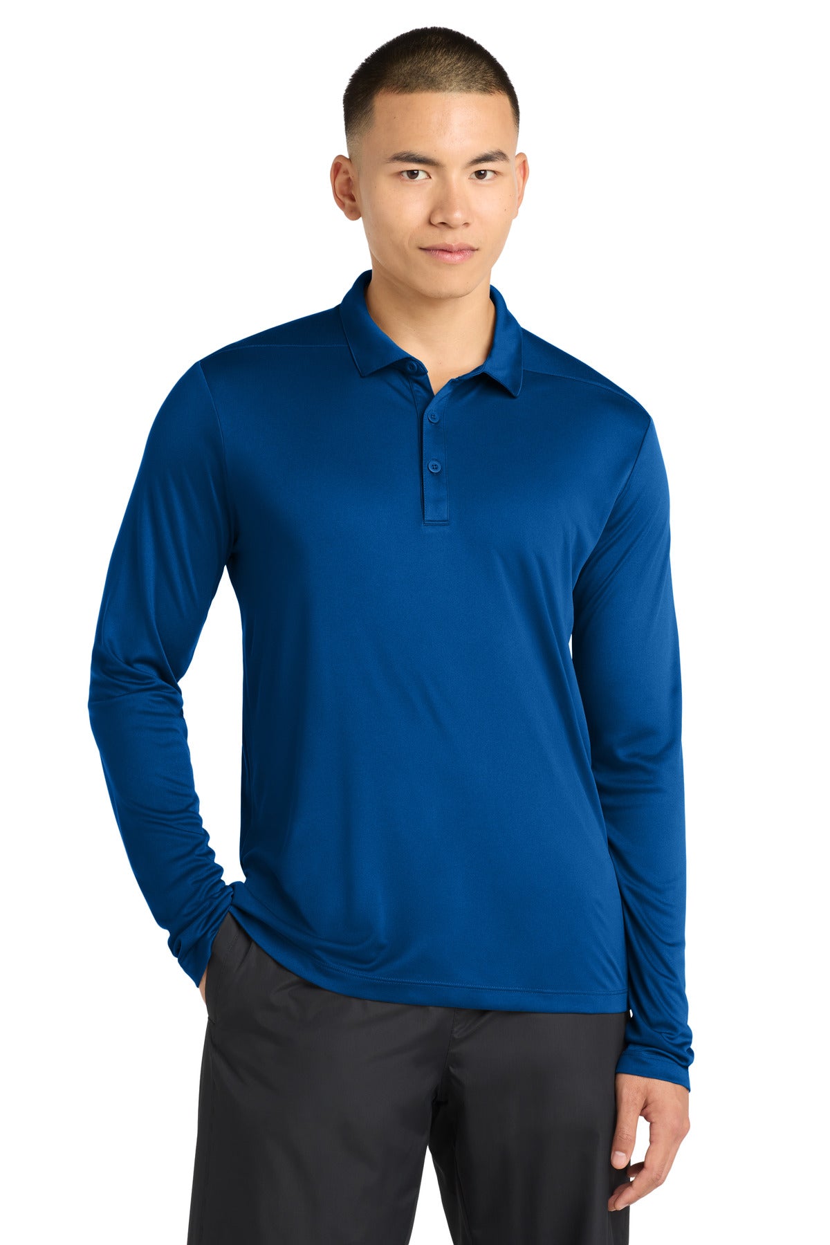 Sport-Tek  ®   Posi-UV ®   Pro Long Sleeve Polo. ST520LS - Sport-Tek ST520LS