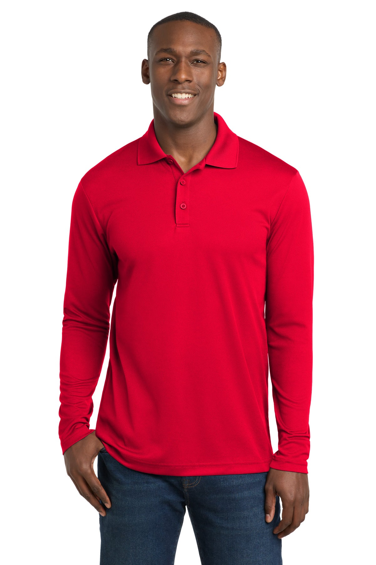 Sport-Tek  ®  PosiCharge  ®  RacerMesh  ®  Long Sleeve Polo. ST640LS - Sport-Tek ST640LS