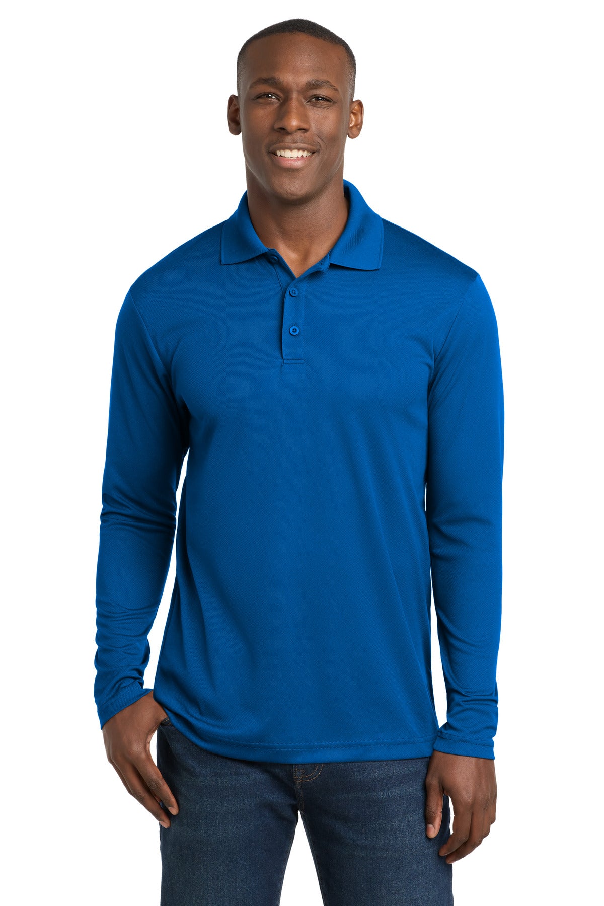 Sport-Tek  ®  PosiCharge  ®  RacerMesh  ®  Long Sleeve Polo. ST640LS - Sport-Tek ST640LS