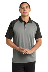 Sport-Tek  ®  PosiCharge  ®  RacerMesh  ®  Raglan Heather Block Polo. ST641 - Sport-Tek ST641