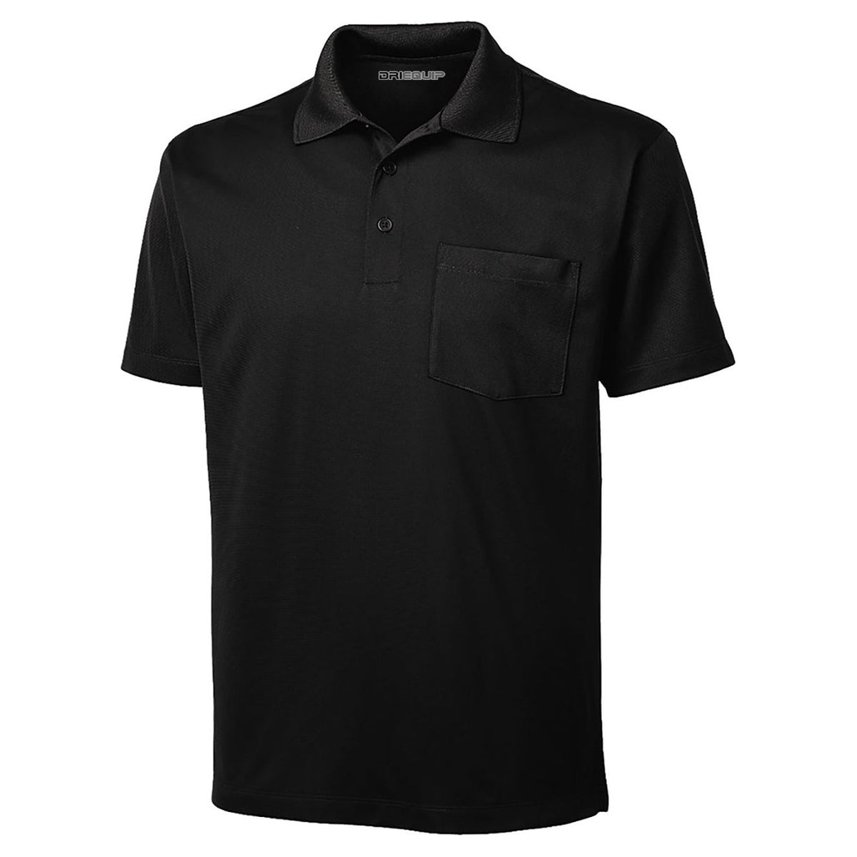 Mens Micropique Sport-Wick Pocket Polo Polos/Knits DRI-EQUIP Black X-Small