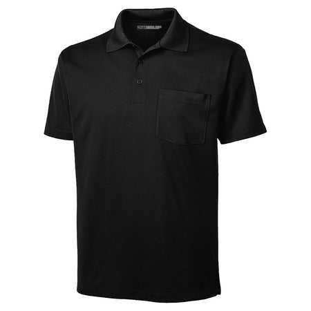 Mens Micropique Sport-Wick Pocket Polo Polos/Knits DRI-EQUIP Black X-Small