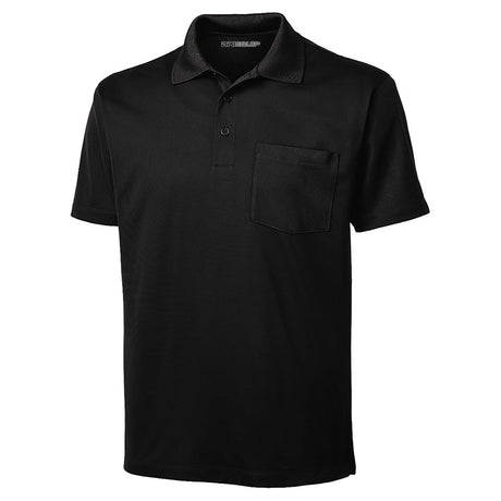 Mens Micropique Sport-Wick Pocket Polo Polos/Knits DRI-EQUIP Black X-Small