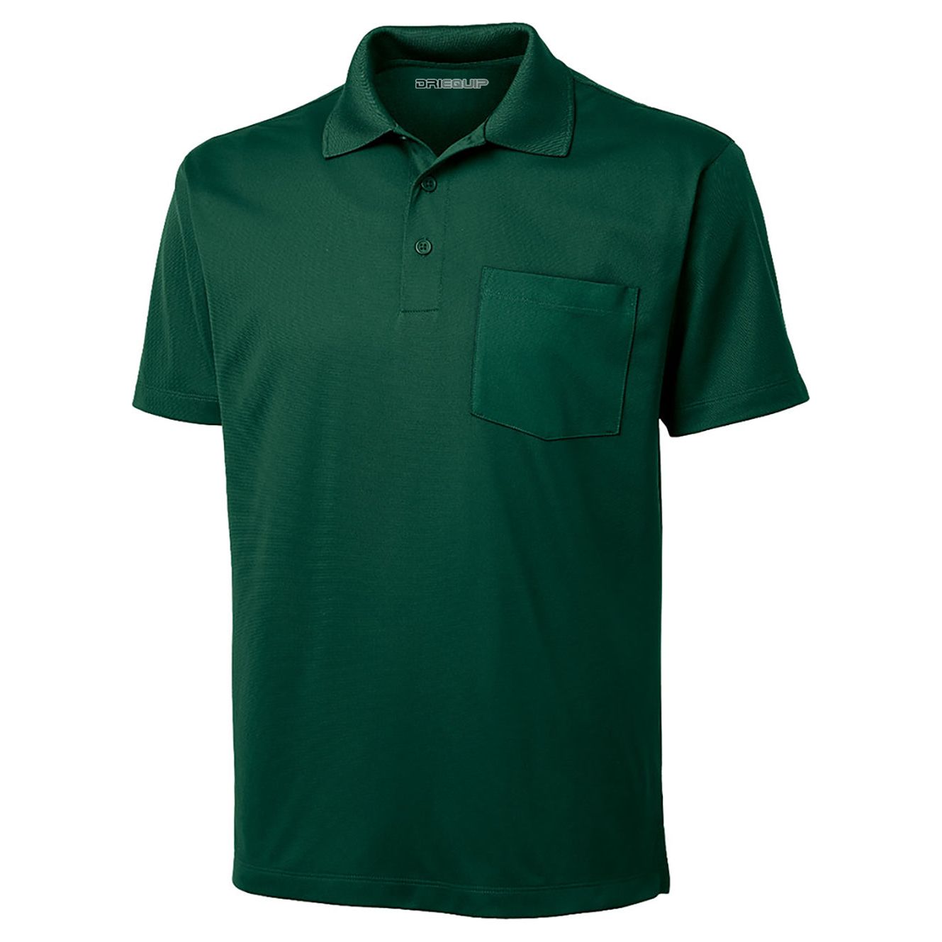 Mens Micropique Sport-Wick Pocket Polo Polos/Knits DRI-EQUIP Forest Green X-Small