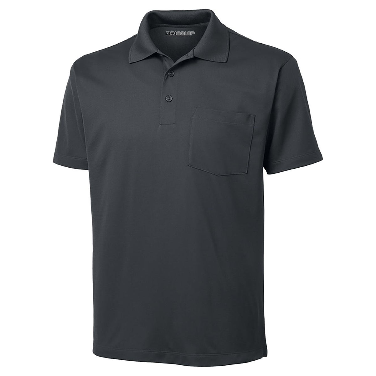 Mens Micropique Sport-Wick Pocket Polo Polos/Knits DRI-EQUIP Iron Grey X-Small