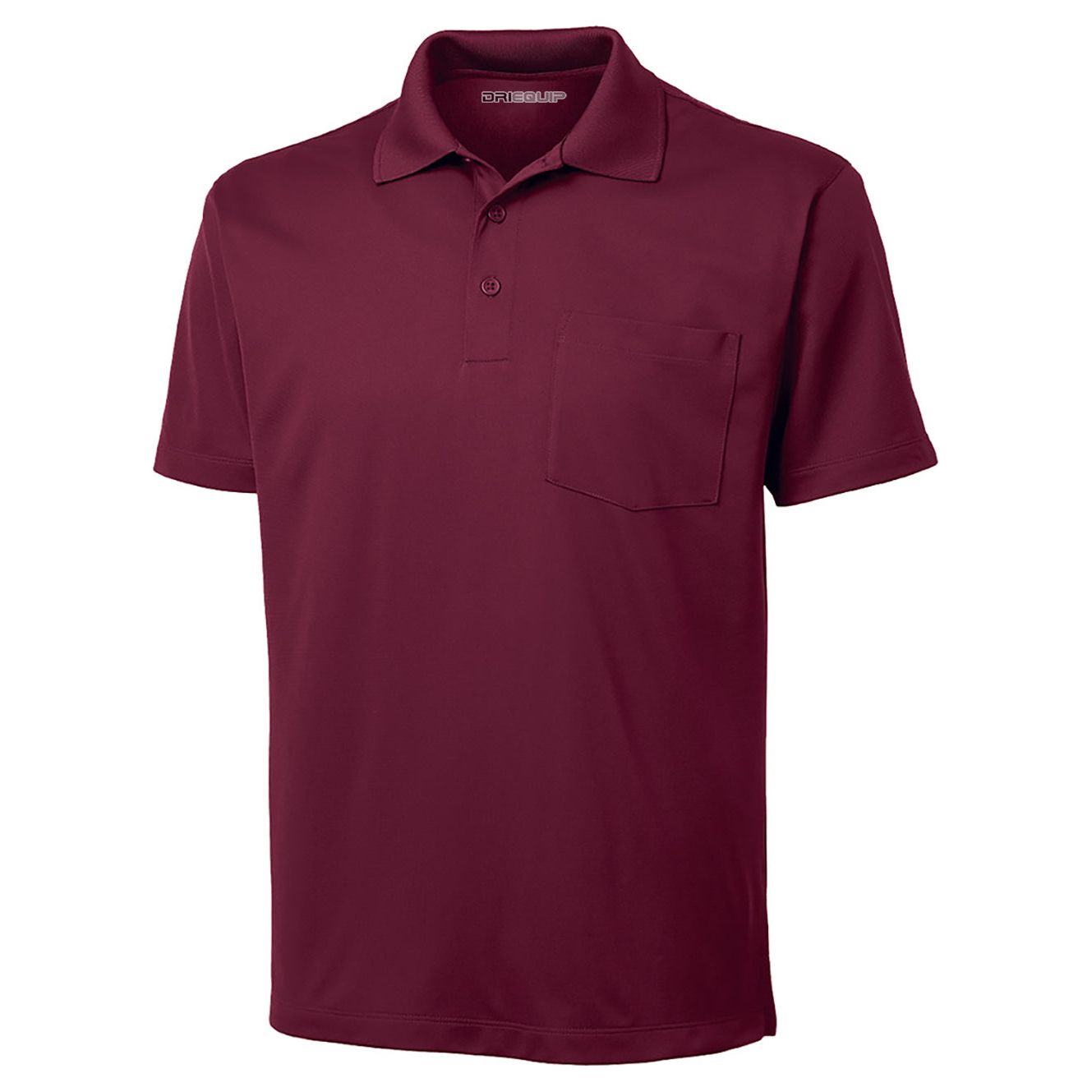 Mens Micropique Sport-Wick Pocket Polo Polos/Knits DRI-EQUIP Maroon X-Small