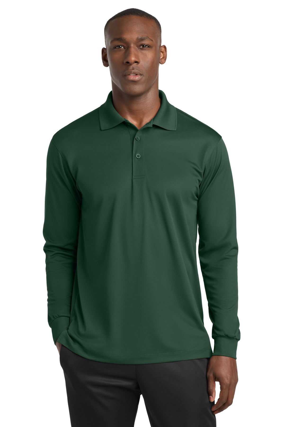 Sport-Tek ST657 Long Sleeve Micropique Sport-Wick Polo | Wholesale Performance Polos