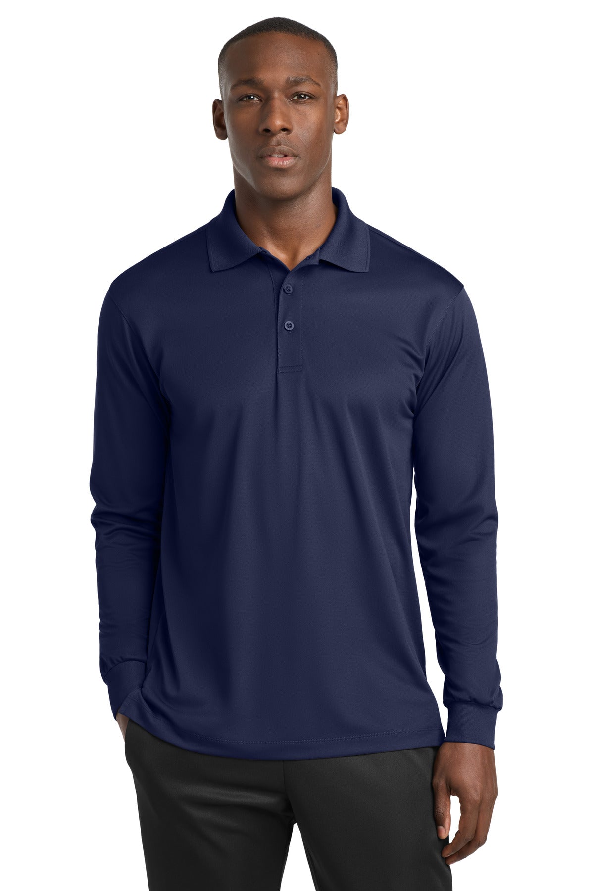 Sport-Tek ST657 Long Sleeve Micropique Sport-Wick Polo | Wholesale Performance Polos