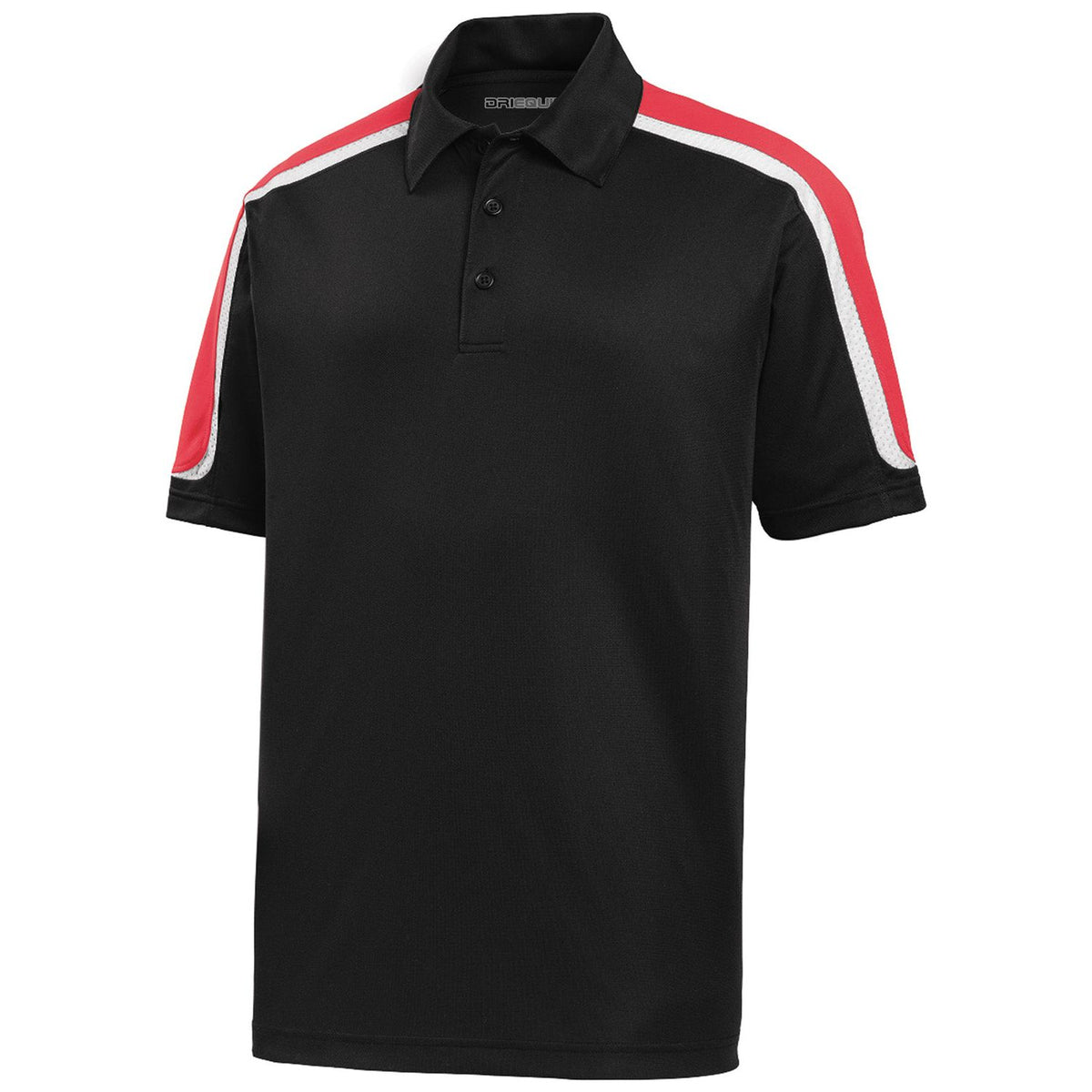 Tricolor Shoulder Micropique Sport-Wick Polo Polos/Knits DRI-EQUIP Black / True Red / White X-Small