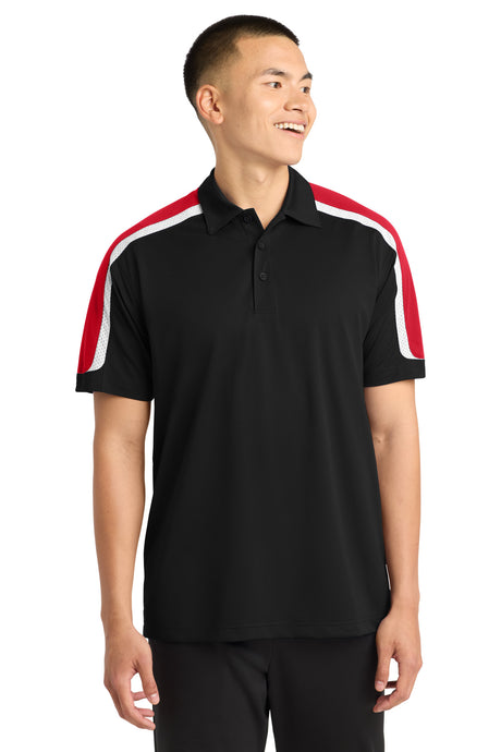 Sport-Tek ST658 Tricolor Shoulder Micropique Sport-Wick Polo