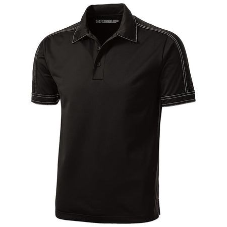 Men's Contrast Stitch Micropique Sport-Wick Polo Polos/Knits DRI-EQUIP Black X-Small