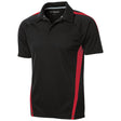 Men's PosiCharge Micro-Mesh Colorblock Polo Polos/Knits DRI-EQUIP Black / Red X-Small