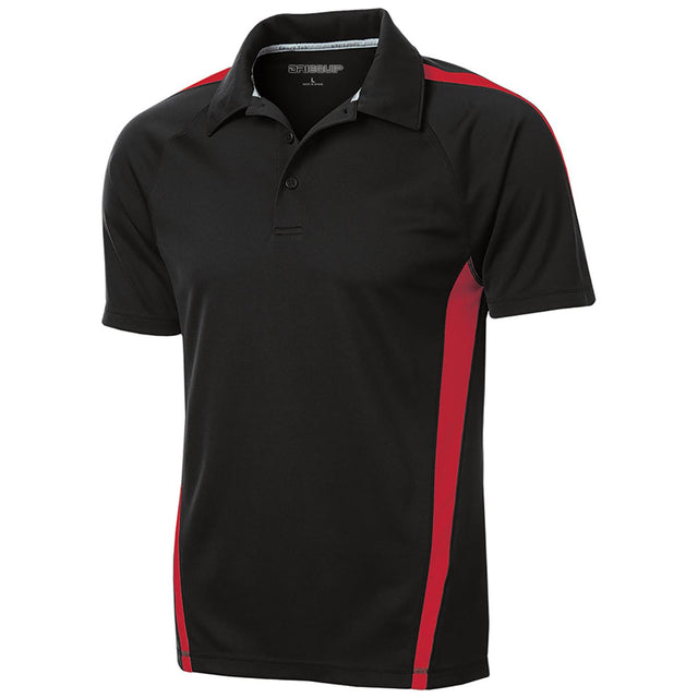 Men's PosiCharge Micro-Mesh Colorblock Polo Polos/Knits DRI-EQUIP Black / Red X-Small