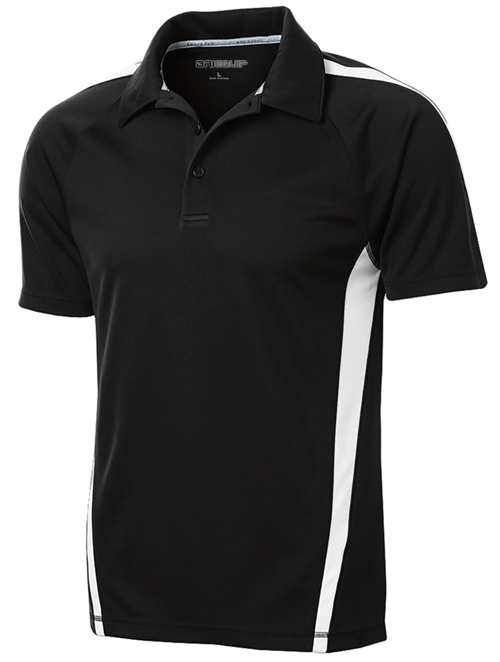 Men's PosiCharge Micro-Mesh Colorblock Polo Polos/Knits DRI-EQUIP Black / White X-Small