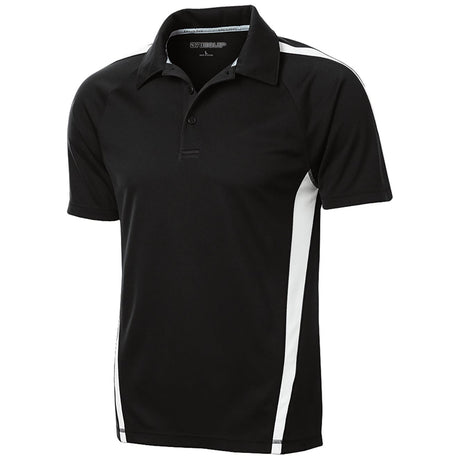 Men's PosiCharge Micro-Mesh Colorblock Polo Polos/Knits DRI-EQUIP Black / White X-Small