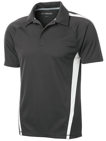 Men's PosiCharge Micro-Mesh Colorblock Polo Polos/Knits DRI-EQUIP Iron Grey / White X-Small