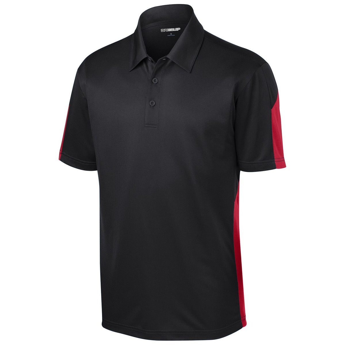 Men's Active Textured Colorblock Polo Polos/Knits DRI-EQUIP X-Small Black/True Red