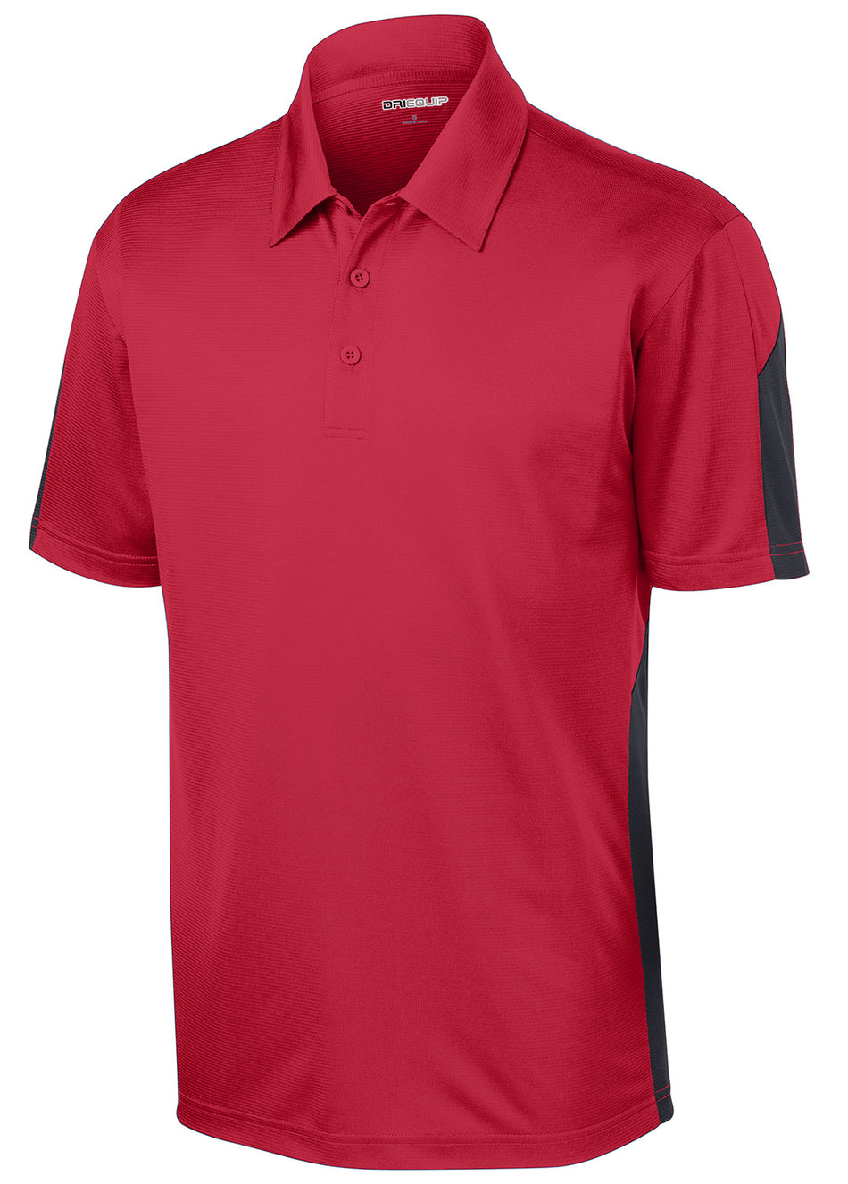 Men's Active Textured Colorblock Polo Polos/Knits DRI-EQUIP X-Small True Red/Grey