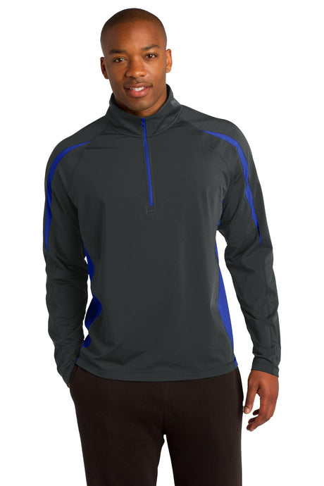 Sport-Tek ®  Sport-Wick ®  Stretch 1/4-Zip Colorblock Pullover. ST851 - Sport-Tek ST851