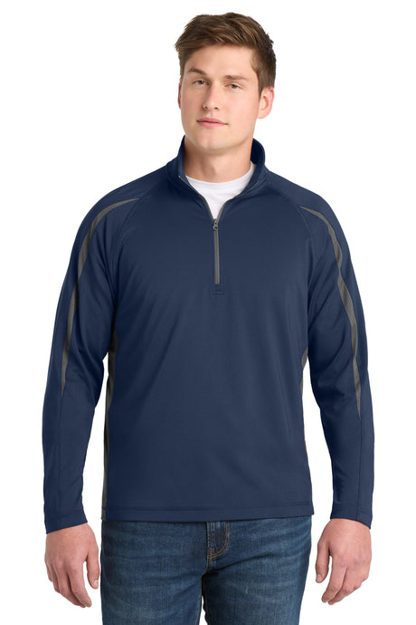 Sport-Tek ST851 Sport-Wick Stretch 1/4-Zip Colorblock Pullover