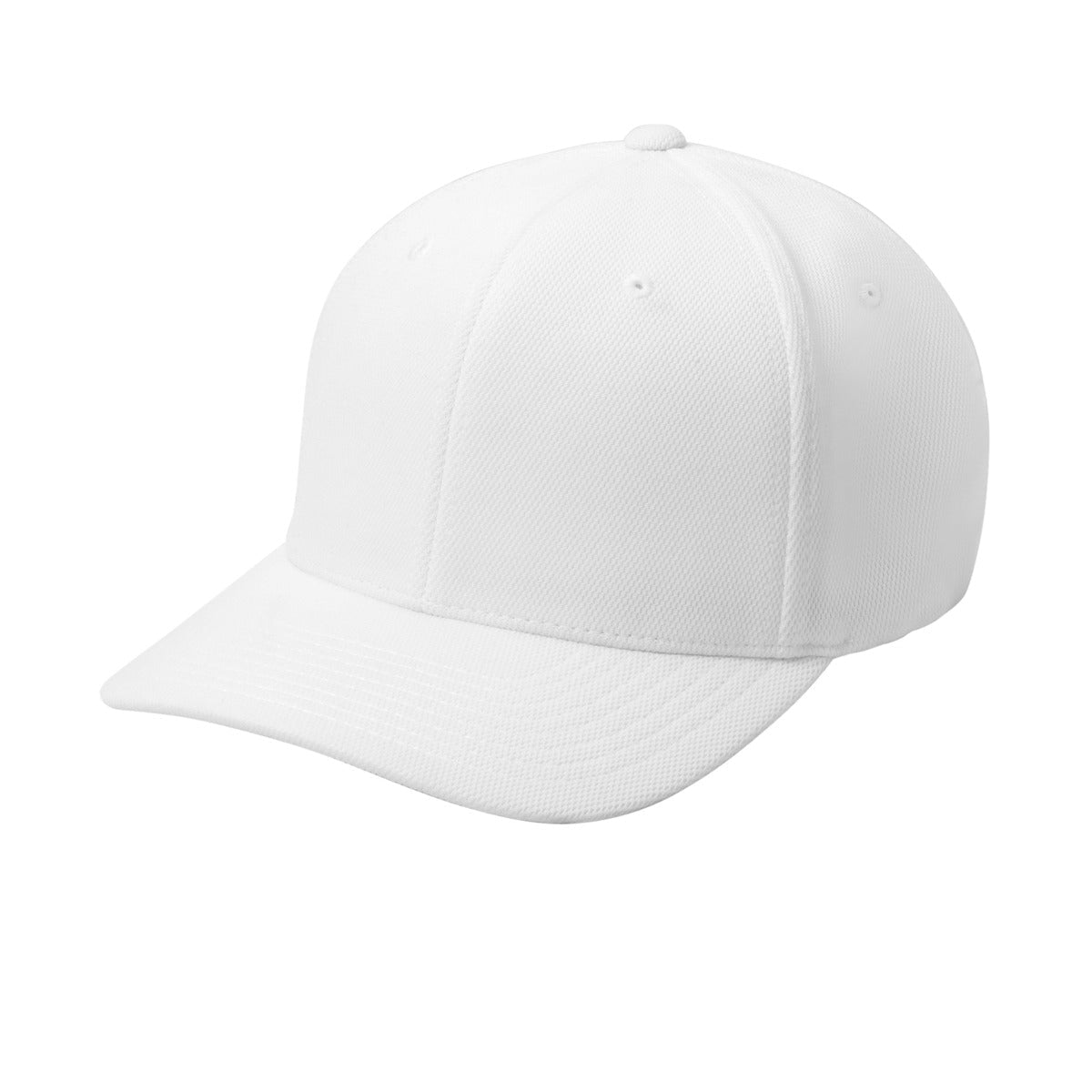 Sport-Tek ® Flexfit ® Cool & Dry Poly Block Mesh Cap. STC22 - Sport-Tek STC22 Caps Sport-Tek White L/XL
