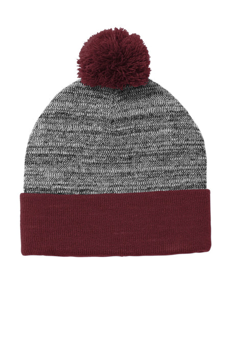 Sport-Tek  ®  Heather Pom Pom Beanie STC41 - Sport-Tek STC41