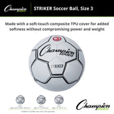 Champion Sports STRIKER SOCCER BALL SIZE 3