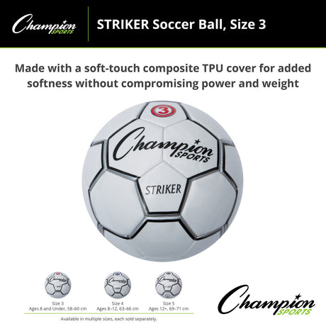 Champion Sports STRIKER SOCCER BALL SIZE 3